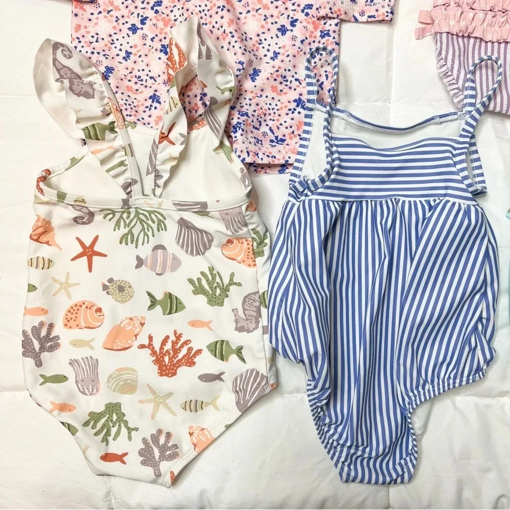 Bundle of 3 Baby / Toddler Girl 12-18 Month One Piece Swimsuits